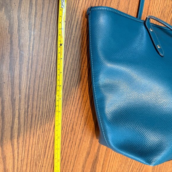 Coach Teal Pebbled Leather City Tote Shoulder Bag - Perfect Work Bag 🏙️ - Picture 12 of 13